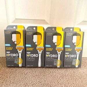 (4 packs) Men’s Razor Schick HYDRO Skin Comfort Stubble Eraser bundle set